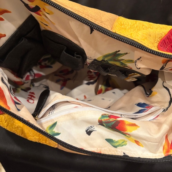 Chi by Carlos Falchi Patchwork Embossed Leather Hobo Bag - Picture 3 of 4